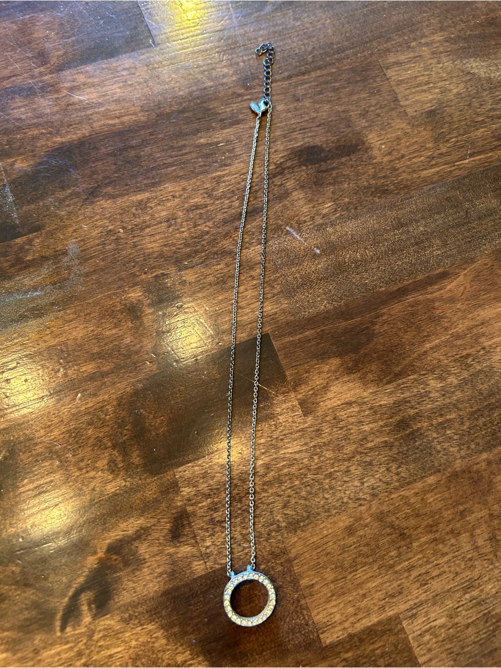 Premier Designs Silver Crystal Open Circle Pendant Necklace
